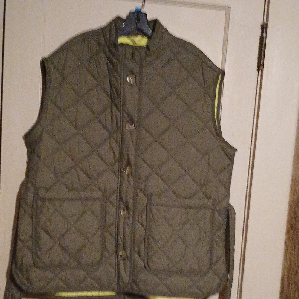 Womens Quilted Olive Green Vest